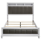 Barzini White California King Upholstered Panel Bed from Coaster - Luna Furniture
