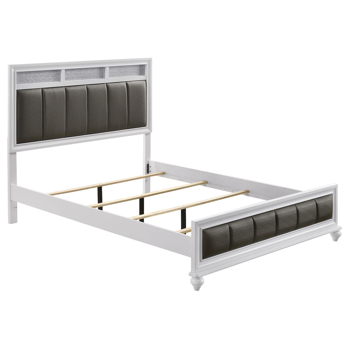 Barzini White Eastern King Upholstered Panel Bed from Coaster - Luna Furniture