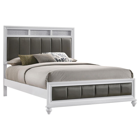 Barzini White Eastern King Upholstered Panel Bed from Coaster - Luna Furniture