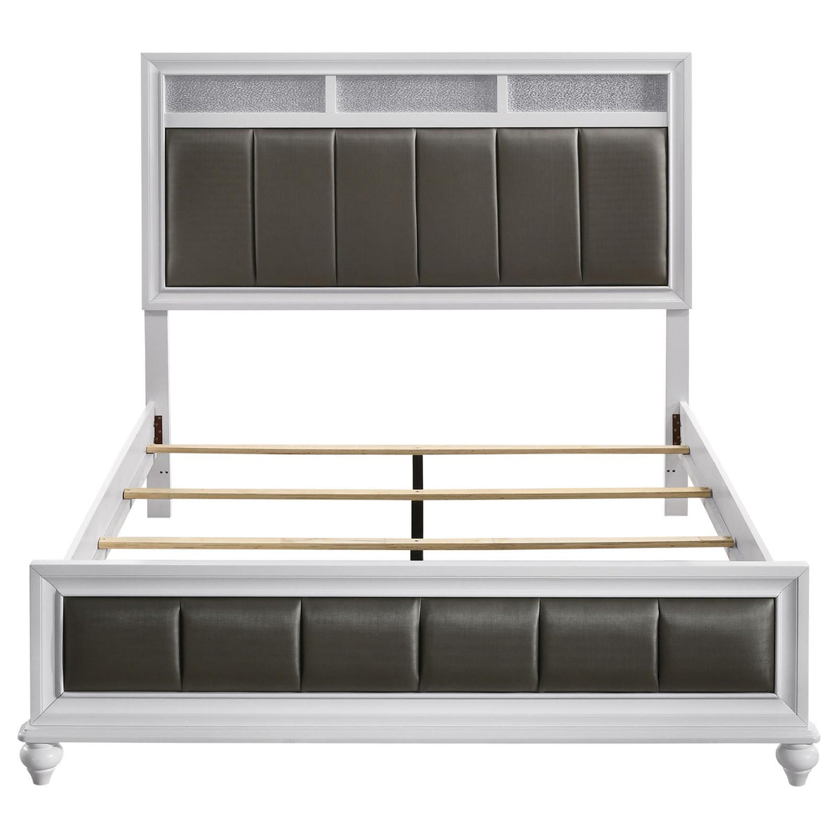 Barzini White Eastern King Upholstered Panel Bed from Coaster - Luna Furniture