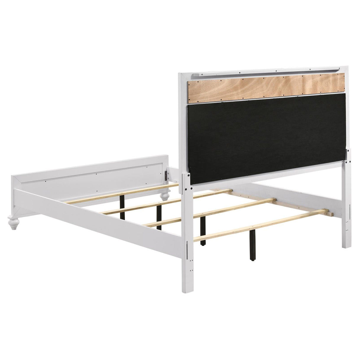 Barzini White Eastern King Upholstered Panel Bed from Coaster - Luna Furniture