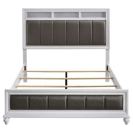 Barzini White Queen Upholstered Panel Bed from Coaster - Luna Furniture