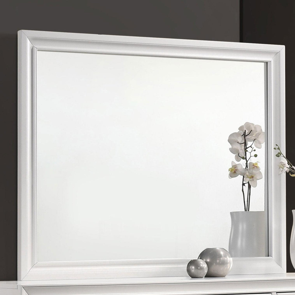 Barzini White Rectangle Dresser Mirror (Mirror Only) from Coaster - Luna Furniture