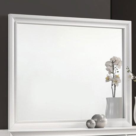 Barzini White Rectangle Dresser Mirror (Mirror Only) from Coaster - Luna Furniture