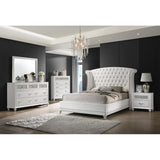 Barzini White Tufted Upholstered 4-Piece California King Bedroom Set from Coaster - Luna Furniture