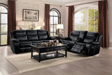 Bastrop Black Reclining Loveseat from Homelegance - Luna Furniture