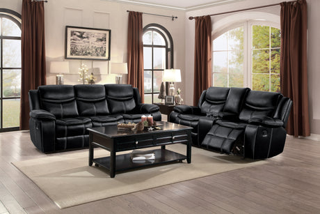 Bastrop Black Reclining Sofa from Homelegance - Luna Furniture