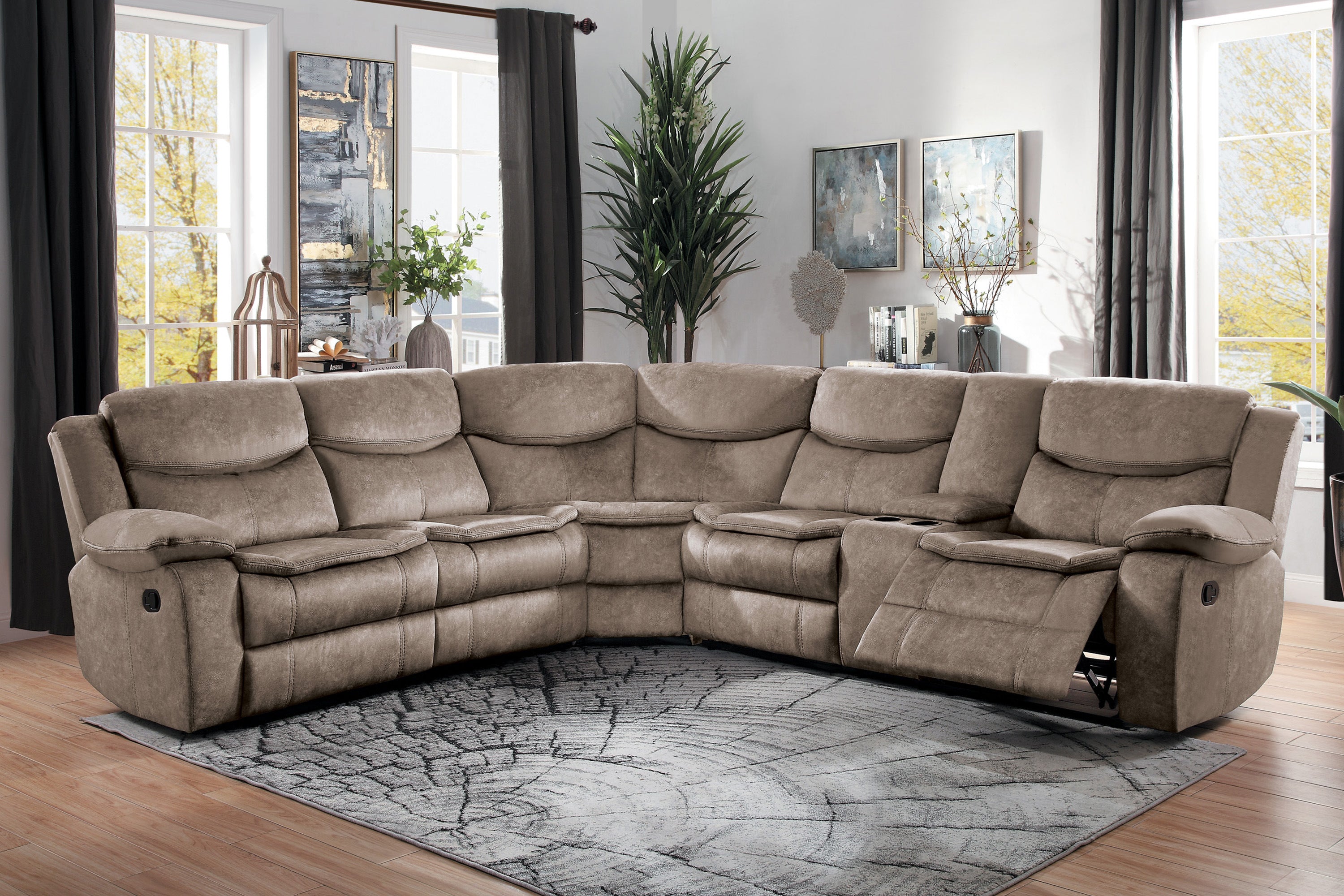 8230FBR*SC (3)3-Piece Sectional with Right Console - Luna Furniture