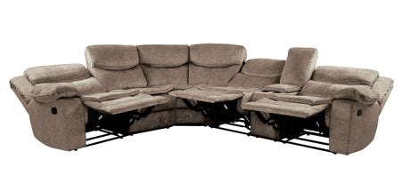 Bastrop Brown Microfiber Reclining Sectional from Homelegance - Luna Furniture
