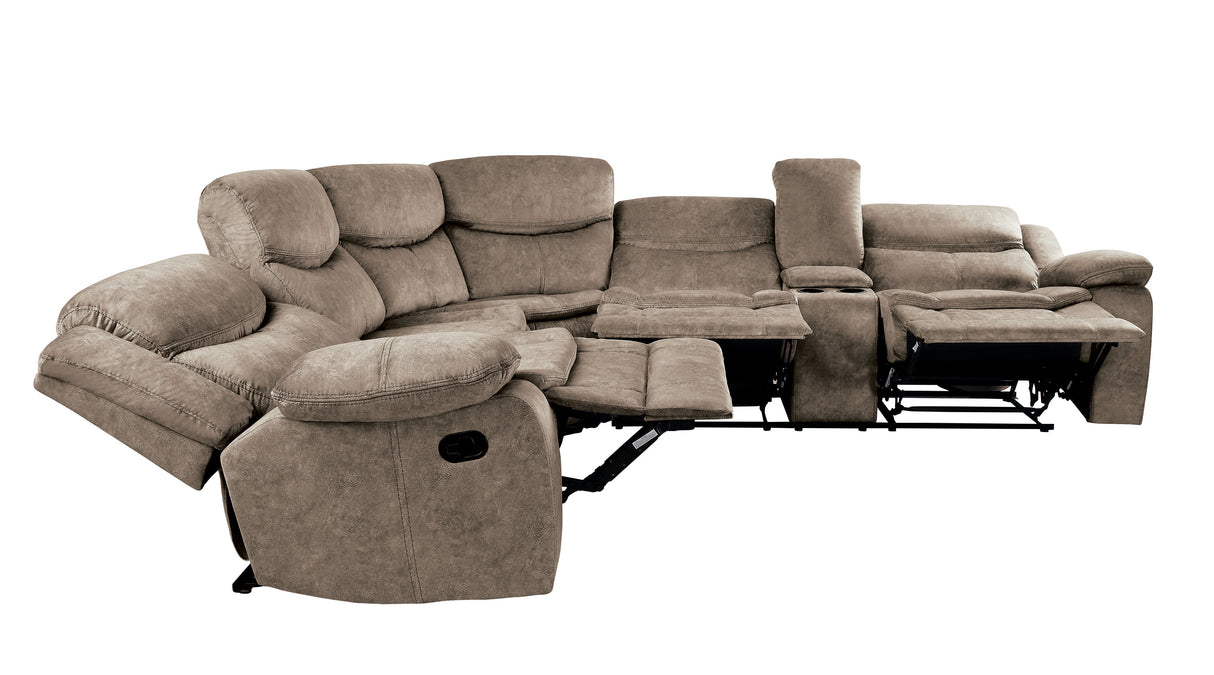 Bastrop Brown Microfiber Reclining Sectional from Homelegance - Luna Furniture