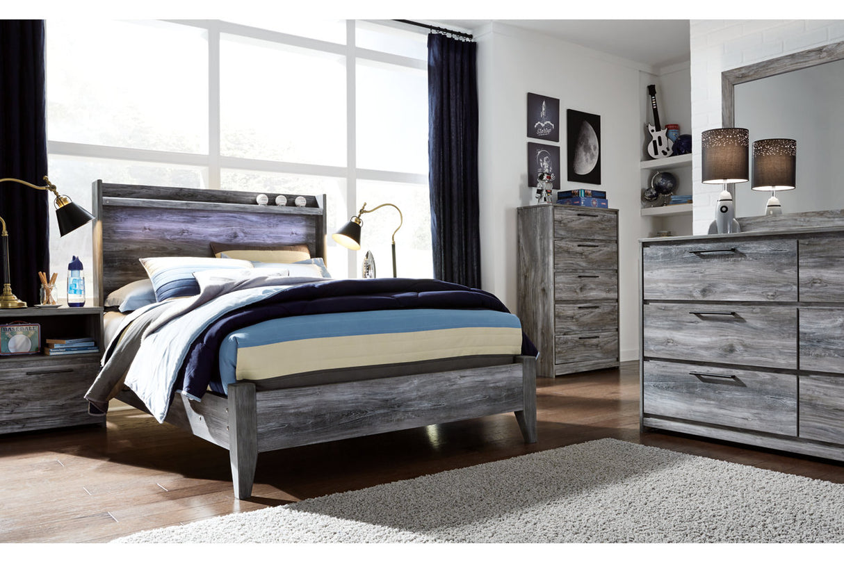 Baystorm Gray Full LED Panel Bed from Ashley Furniture - Luna Furniture