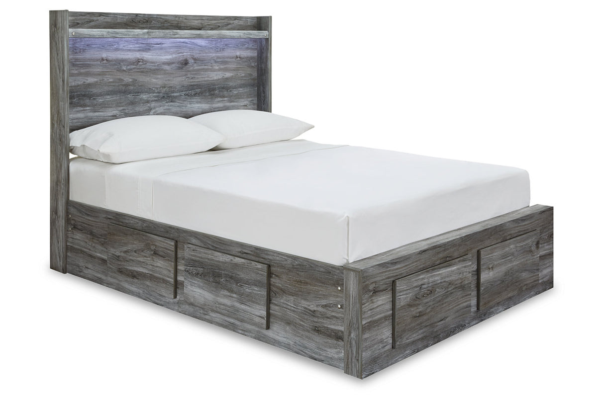 Baystorm Gray Full LED Storage Platform Bed with 4 Drawers from Ashley - Luna Furniture