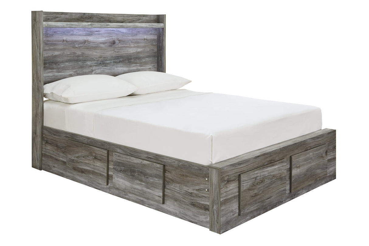 Baystorm Gray Full LED Storage Platform Bed with 6 Drawers from Ashley - Luna Furniture