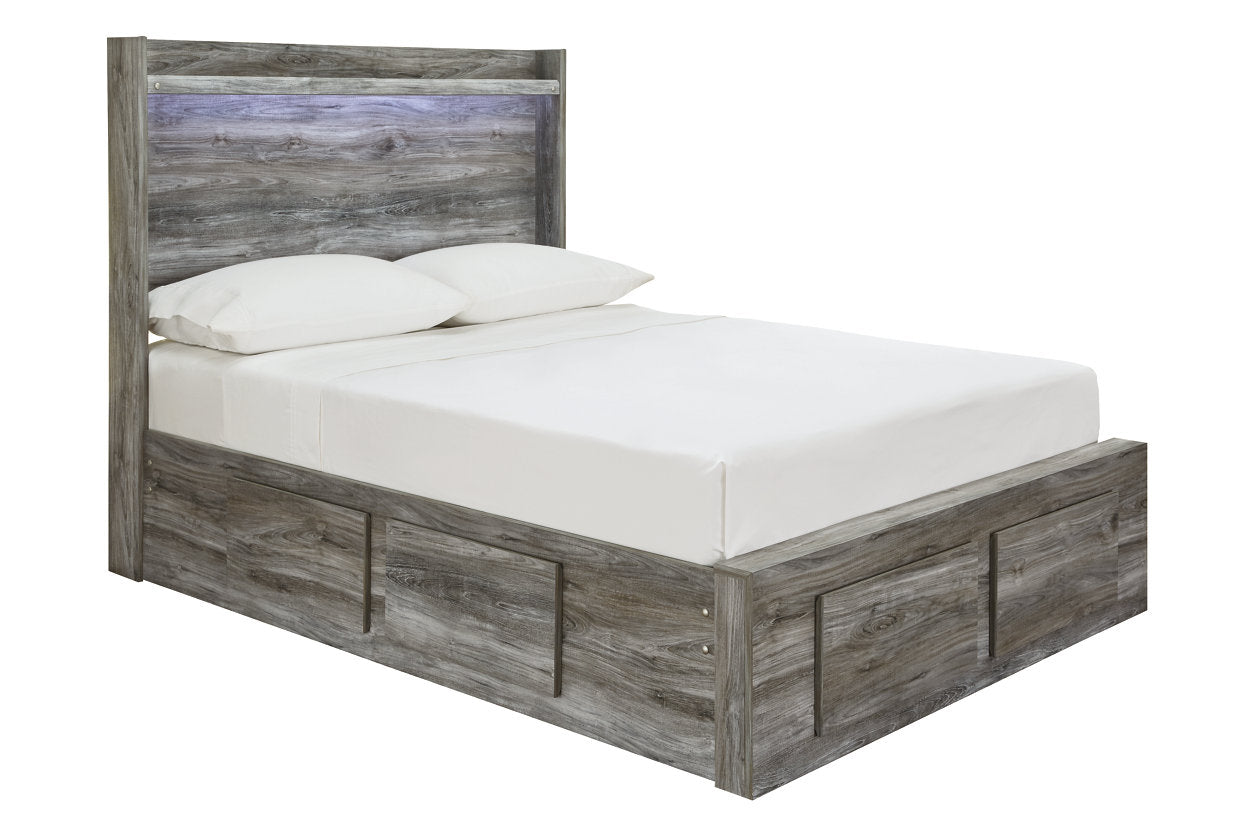 Baystorm Gray Full LED Storage Platform Bed with 6 Drawers from Ashley - Luna Furniture