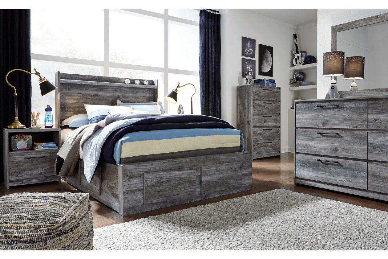 Baystorm Gray Full LED Storage Platform Bed with 6 Drawers from Ashley - Luna Furniture