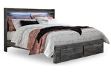 Baystorm Gray King LED Storage Platform Bed from Ashley - Luna Furniture