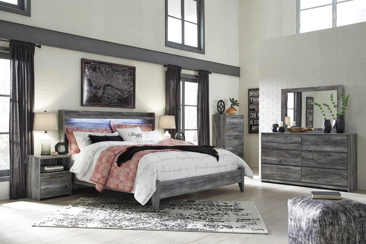 Baystorm Gray LED Panel Bedroom Set from Ashley - Luna Furniture