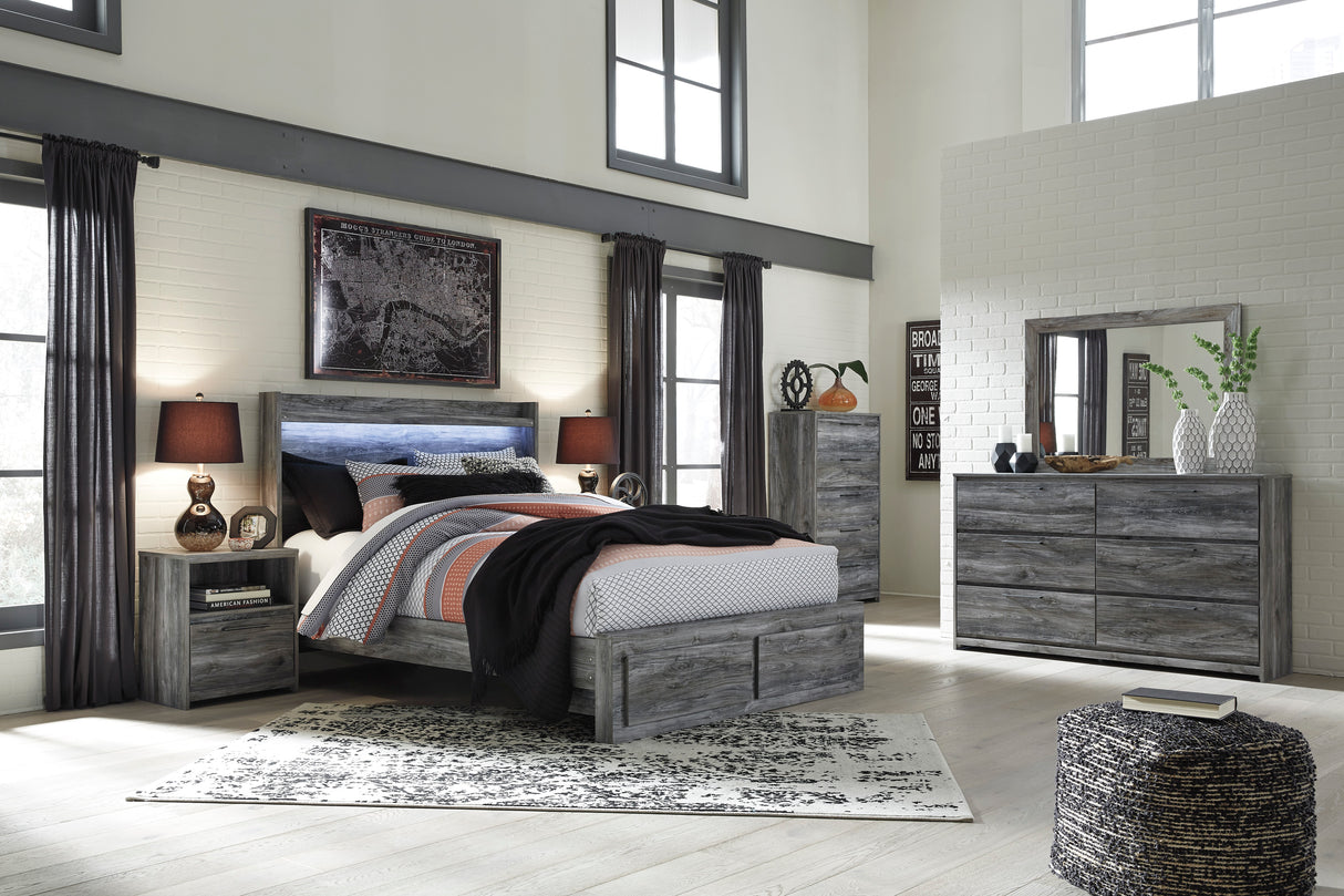 Baystorm Gray LED Storage Platform Bedroom Set from Ashley - Luna Furniture