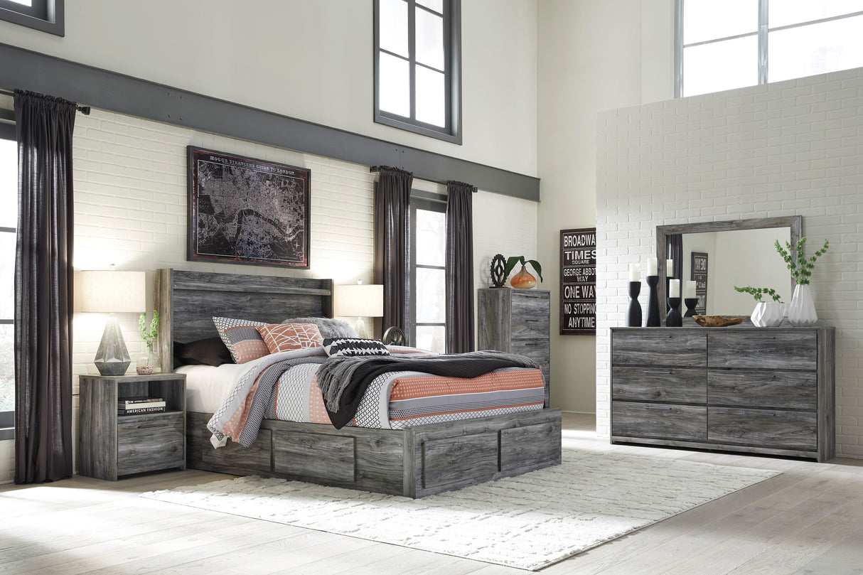 Baystorm Gray LED Storage Platform Bedroom Set with 6 Drawers from Ashley - Luna Furniture