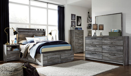Baystorm Gray LED Storage Youth Platform Bedroom Set with 6 Drawers from Ashley - Luna Furniture
