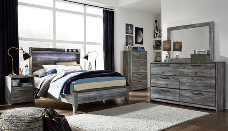 Baystorm Gray LED Youth Panel Bedroom Set from Ashley - Luna Furniture