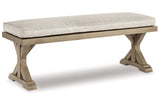 Beachcroft Beige Bench with Cushion from Ashley - Luna Furniture
