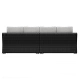 Beachcroft Black/Light Gray 2-Piece Outdoor Sofa with Cushion from Ashley - Luna Furniture