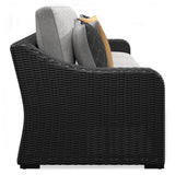 Beachcroft Black/Light Gray 2-Piece Outdoor Sofa with Cushion from Ashley - Luna Furniture