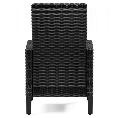 Beachcroft Black/Light Gray Outdoor Arm Chair with Cushion from Ashley - Luna Furniture