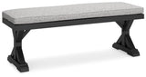 Beachcroft Black/Light Gray Outdoor Bench with Cushion from Ashley - Luna Furniture