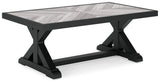 Beachcroft Black/Light Gray Outdoor Coffee Table from Ashley - Luna Furniture