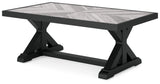 Beachcroft Black/Light Gray Outdoor Coffee Table from Ashley - Luna Furniture