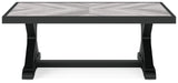 Beachcroft Black/Light Gray Outdoor Coffee Table from Ashley - Luna Furniture