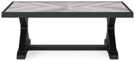 Beachcroft Black/Light Gray Outdoor Coffee Table from Ashley - Luna Furniture