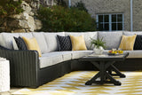 Beachcroft Black/Light Gray Outdoor Coffee Table from Ashley - Luna Furniture