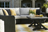 Beachcroft Black/Light Gray Outdoor Coffee Table from Ashley - Luna Furniture