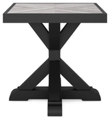 Beachcroft Black/Light Gray Outdoor End Table from Ashley - Luna Furniture