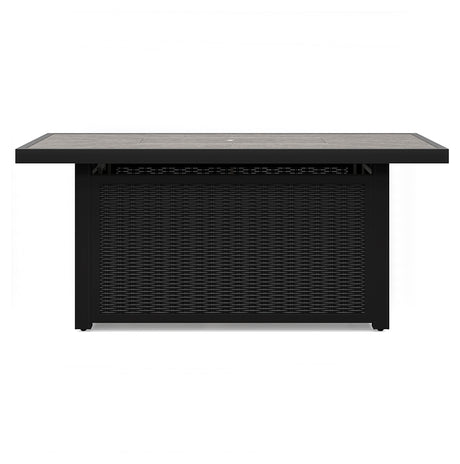 Beachcroft Black/Light Gray Outdoor Fire Pit Table from Ashley - Luna Furniture