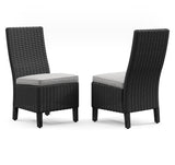 Beachcroft Black/Light Gray Outdoor Side Chair with Cushion from Ashley - Luna Furniture