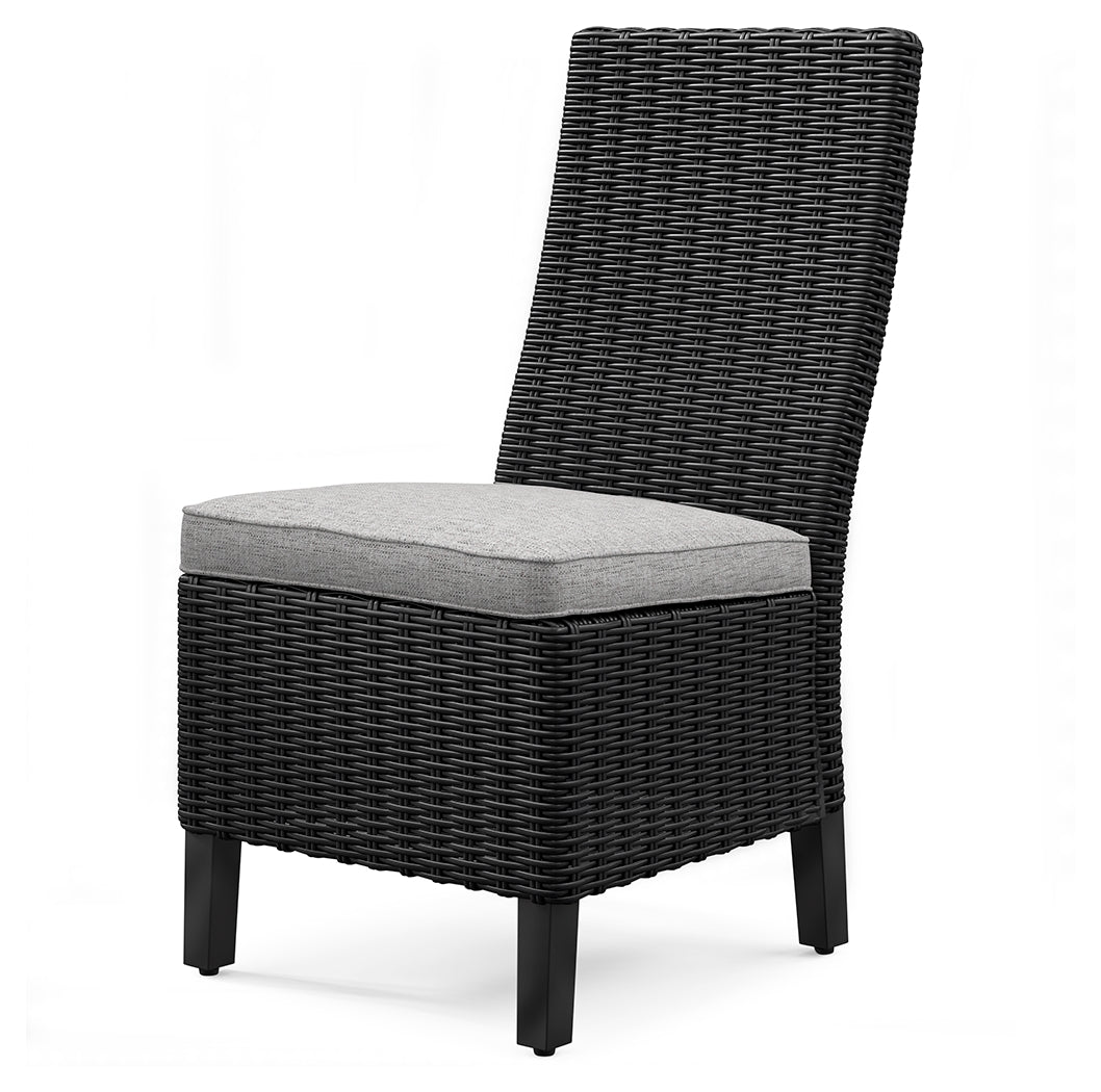 Beachcroft Black/Light Gray Outdoor Side Chair with Cushion from Ashley - Luna Furniture