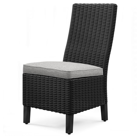 Beachcroft Black/Light Gray Outdoor Side Chair with Cushion from Ashley - Luna Furniture