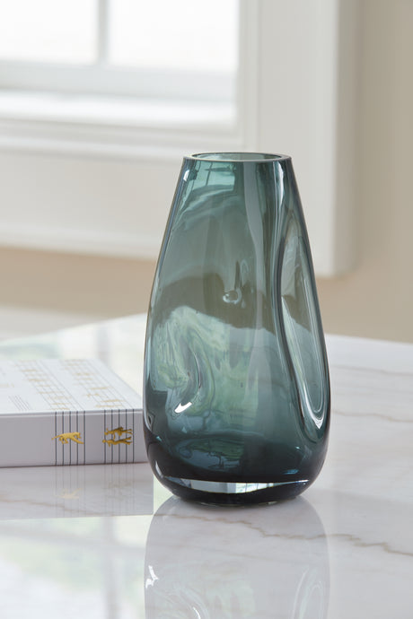 Beamund Teal Blue Vase from Ashley - Luna Furniture
