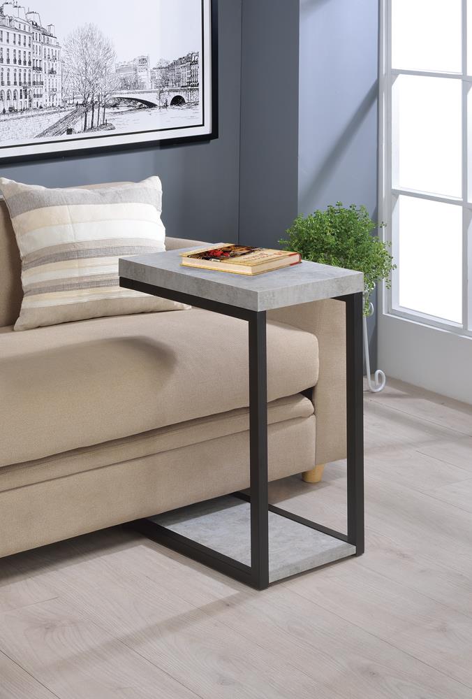 Beck Cement and Black Accent Table from Coaster - Luna Furniture
