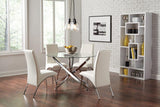 Beckham Chrome and White 5-Piece Round Dining Set from Coaster - Luna Furniture