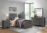 Beechnut Gray Twin Panel Bed from Homelegance - Luna Furniture