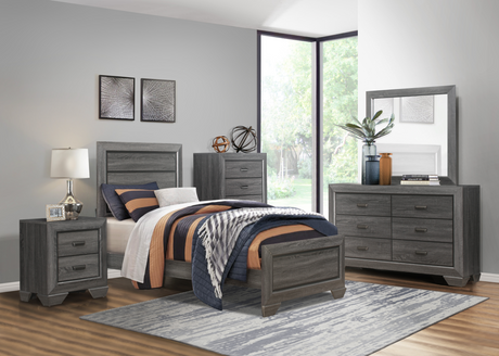 Beechnut Gray Twin Panel Bed from Homelegance - Luna Furniture