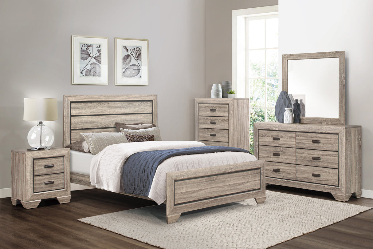 Beechnut Light Elm Queen Panel Bed from Homelegance - Luna Furniture