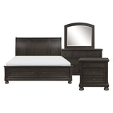 Begonia Grayish Brown 4-Piece Bedroom Set (Queen Bed, Nightstand, Dresser, Mirror) from Homelegance - Luna Furniture