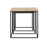 Belcourt Natural and Black 3-Piece Square Nesting Tables from Coaster - Luna Furniture