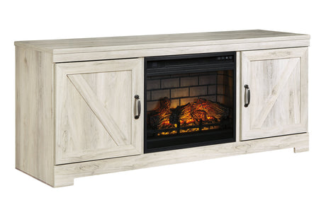 Bellaby Whitewash 63" TV Stand with Electric Fireplace from Ashley - Luna Furniture
